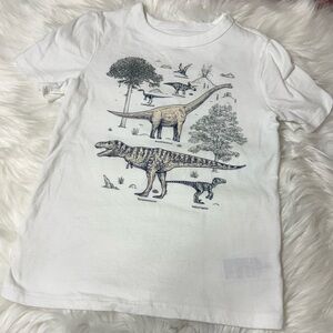 GAP Kids Youth Boy Size Small White Short Sleeve Dinosaur Graphic Shirt